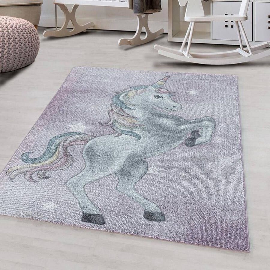 Adana Carpets Kindervloerkleed Unicorn Fleurtje Paars 200x290cm