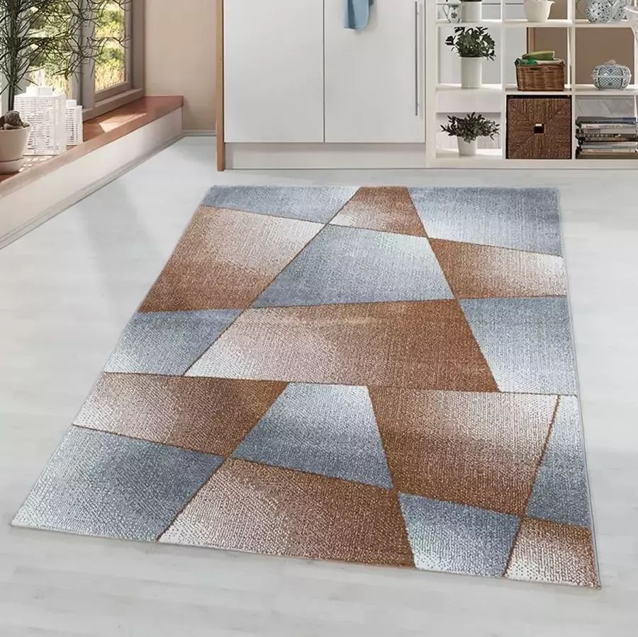 Adana Carpets Laagpolig vloerkleed Smoothly Design Bruin Grijs 80x150cm