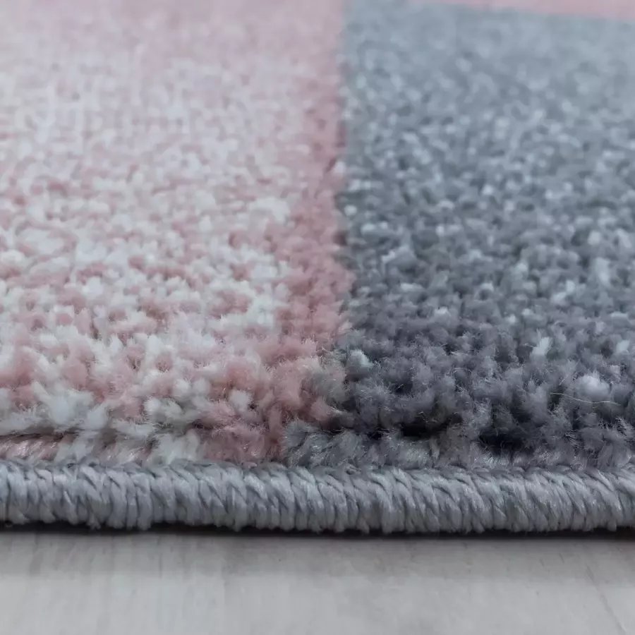 Adana Carpets Laagpolig vloerkleed Smoothly Design Roze Grijs 200x290cm
