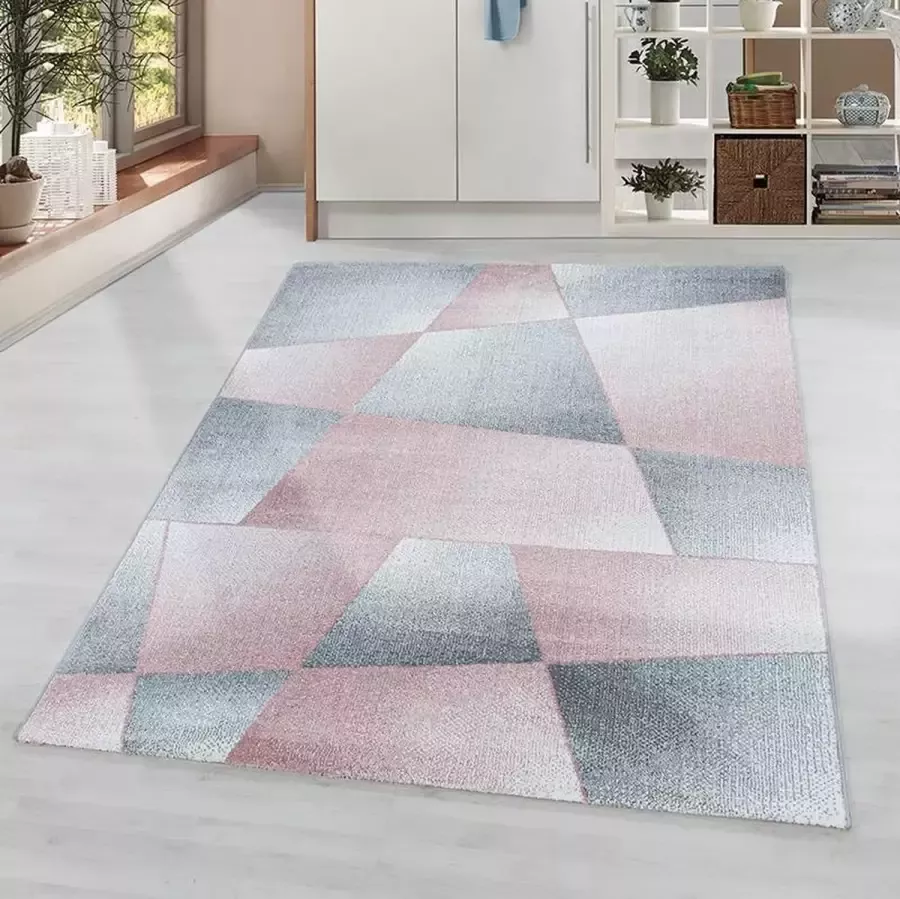 Adana Carpets Laagpolig vloerkleed Smoothly Design Roze Grijs 200x290cm - Foto 2