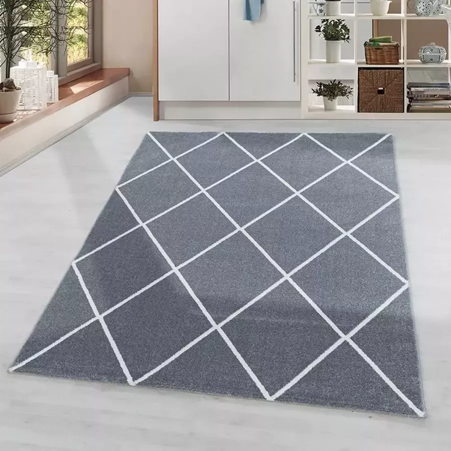 Adana Carpets Laagpolig vloerkleed Smoothly Lines Grijs Wit 160x230cm - Foto 1