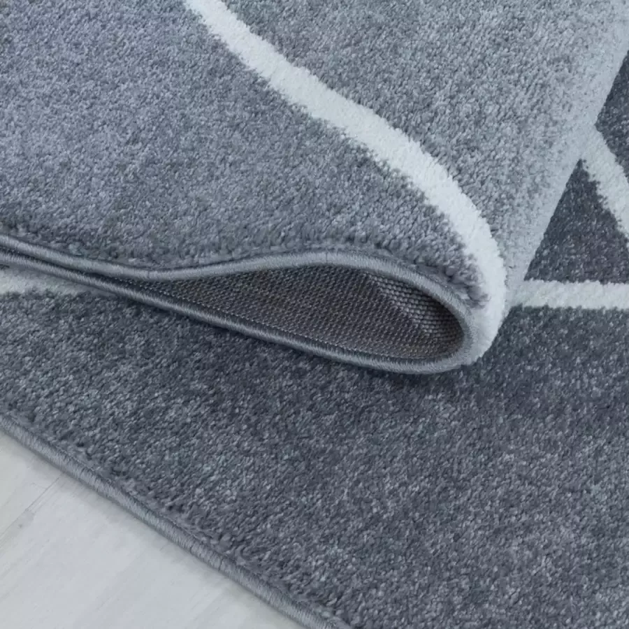 Adana Carpets Laagpolig vloerkleed Smoothly Lines Grijs Wit 80x150cm (4601)