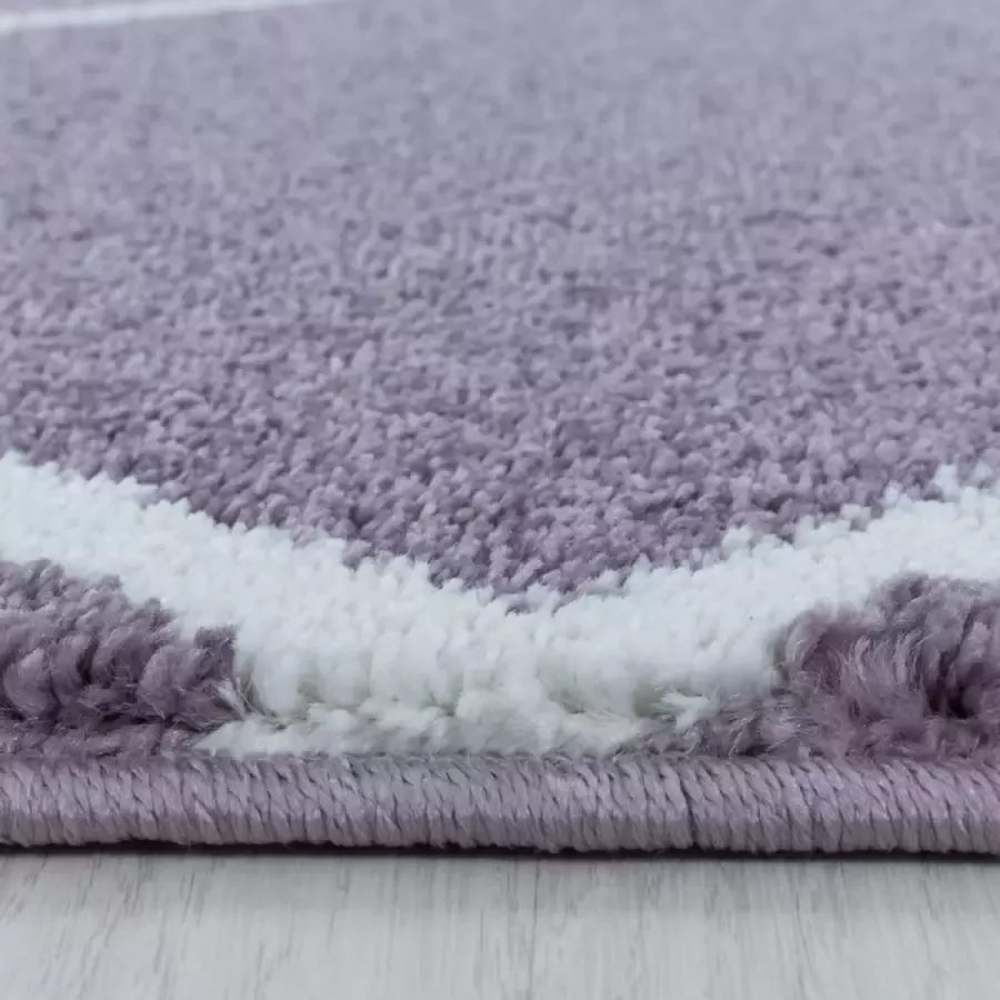 Adana Carpets Laagpolig vloerkleed Smoothly Lines Paars Wit 80x150cm (4601)