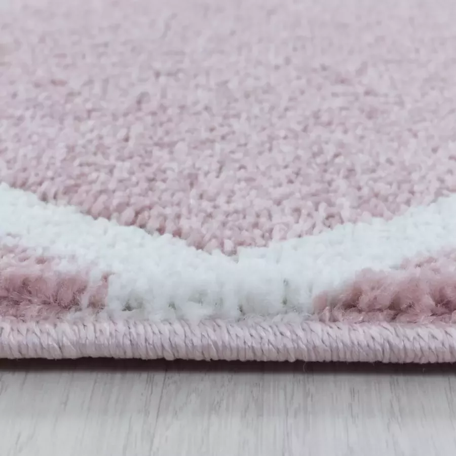 Adana Carpets Laagpolig vloerkleed Smoothly Lines Roze Wit 160x230cm (4601)
