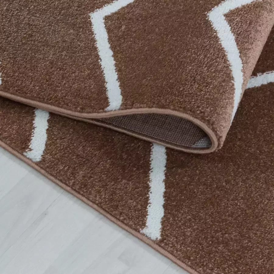 Adana Carpets Laagpolig vloerkleed Smoothly Weave Bruin Wit 120x170cm (4602)