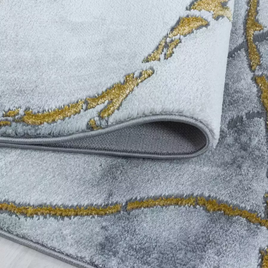 Adana Carpets Modern vloerkleed Marble Branch Grijs Goud 80x150cm (3815)