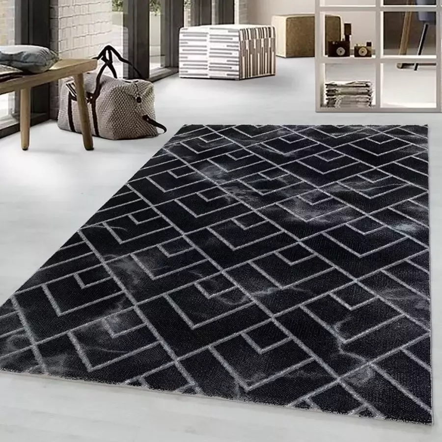 Adana Carpets Modern vloerkleed Marble Pattern Antraciet Zilver 140x200cm - Foto 1