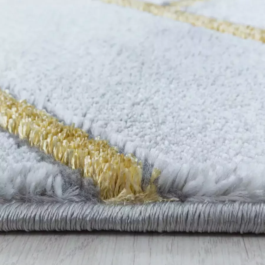 Adana Carpets Modern vloerkleed Marble Pattern Grijs Goud 140x200cm (3813)