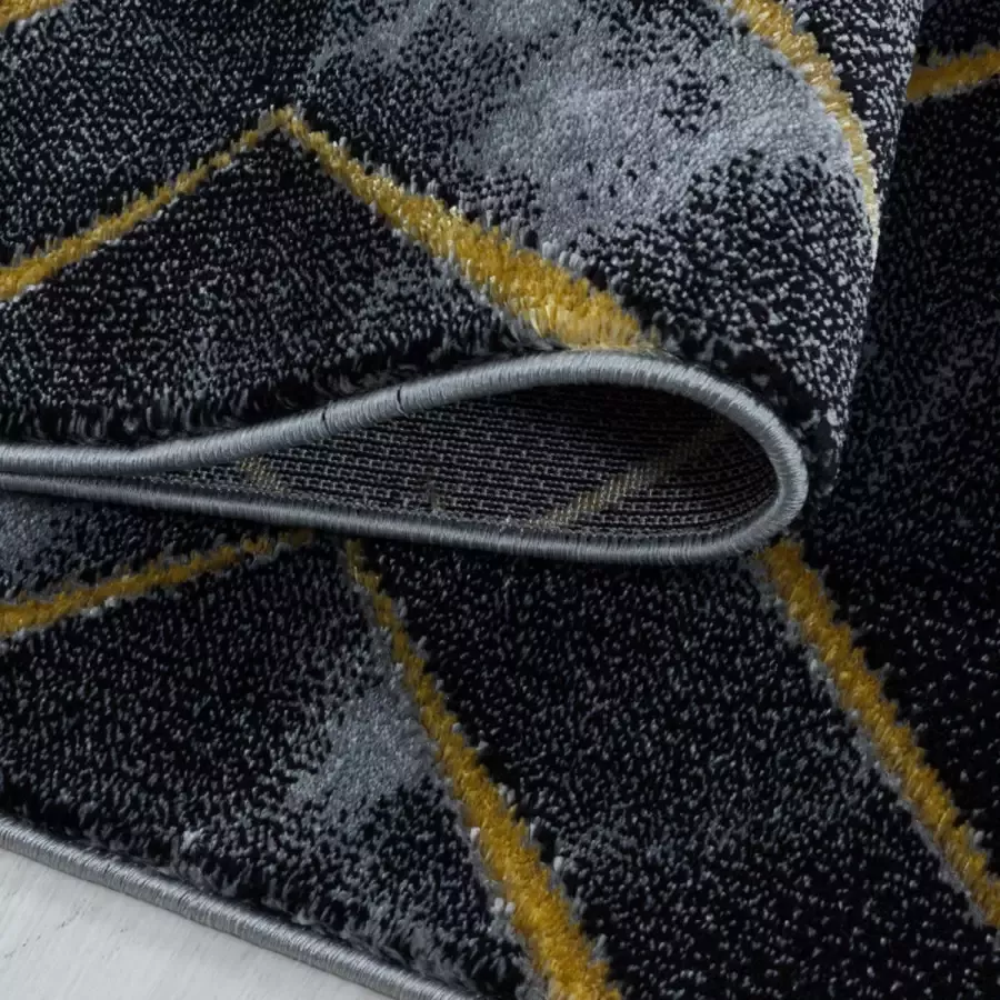 Adana Carpets Modern vloerkleed Marble Square Antraciet Goud 120x170cm (3812)