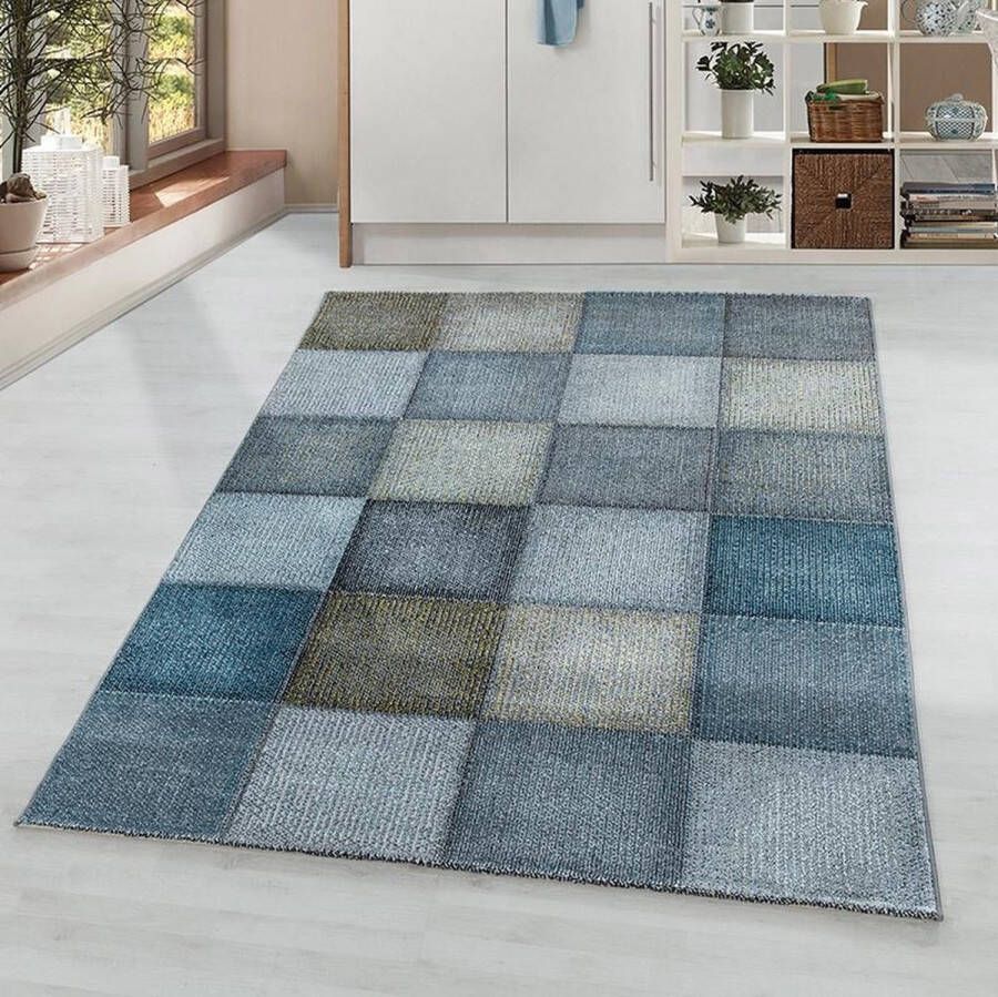 Adana Carpets Modern vloerkleed Optimism Block Blauw Grijs 120x170cm