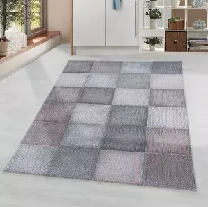 Adana Carpets Modern vloerkleed Optimism Block Roze Grijs 140x200cm