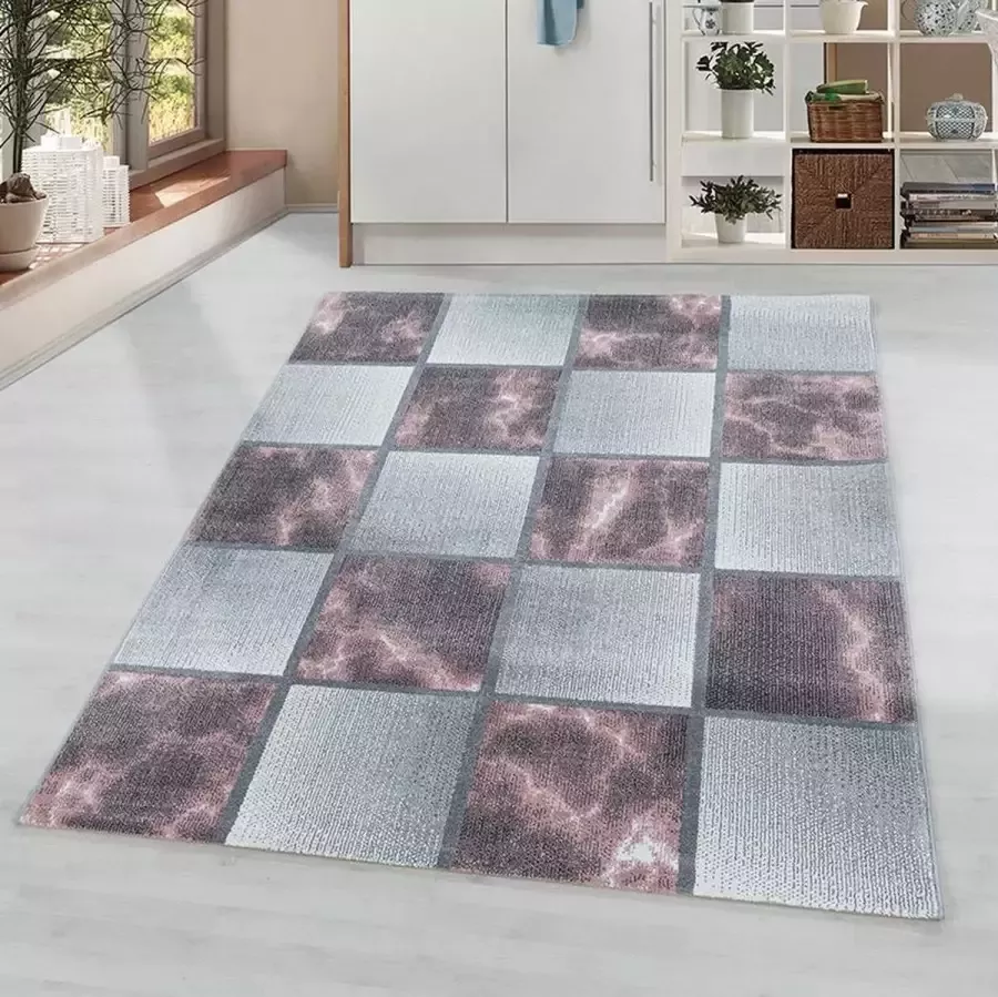 Adana Carpets Modern vloerkleed Optimism Box Roze Grijs 200x290cm - Foto 2