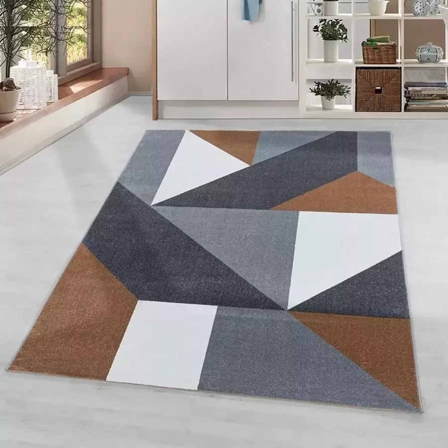 Adana Carpets Modern vloerkleed Optimism Design Bruin Grijs 120x170cm