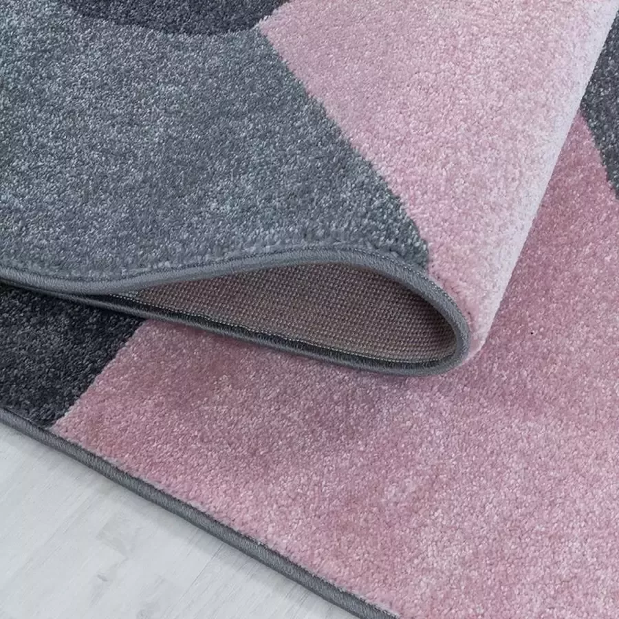 Adana Carpets Modern vloerkleed Optimism Design Roze Grijs 120x170cm - Foto 1