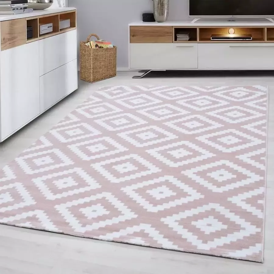 Adana Carpets Modern vloerkleed -Plus Roze 8005 120x170cm