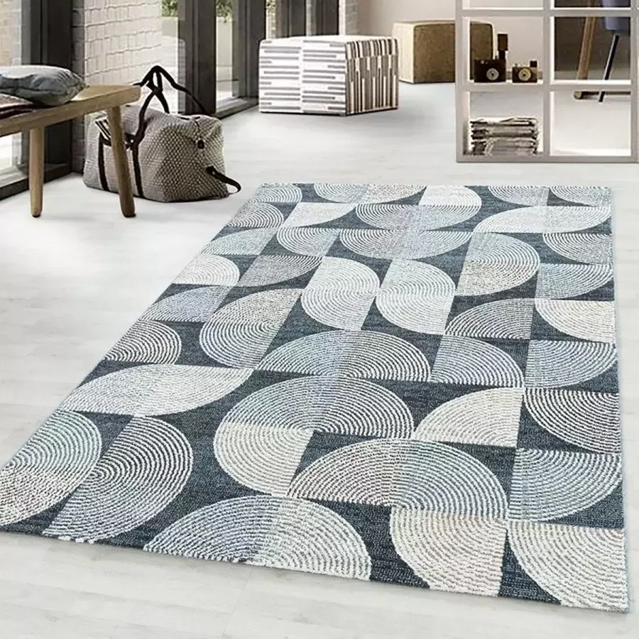 Adana Carpets Modern vloerkleed Regal Circlebox Blauw 140x200cm - Foto 1