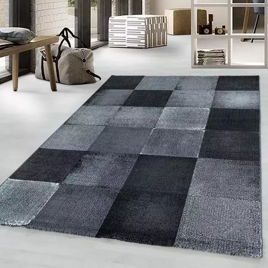 Adana Carpets Modern vloerkleed Streaky Box Zwart Grijs 240x340cm - Foto 1