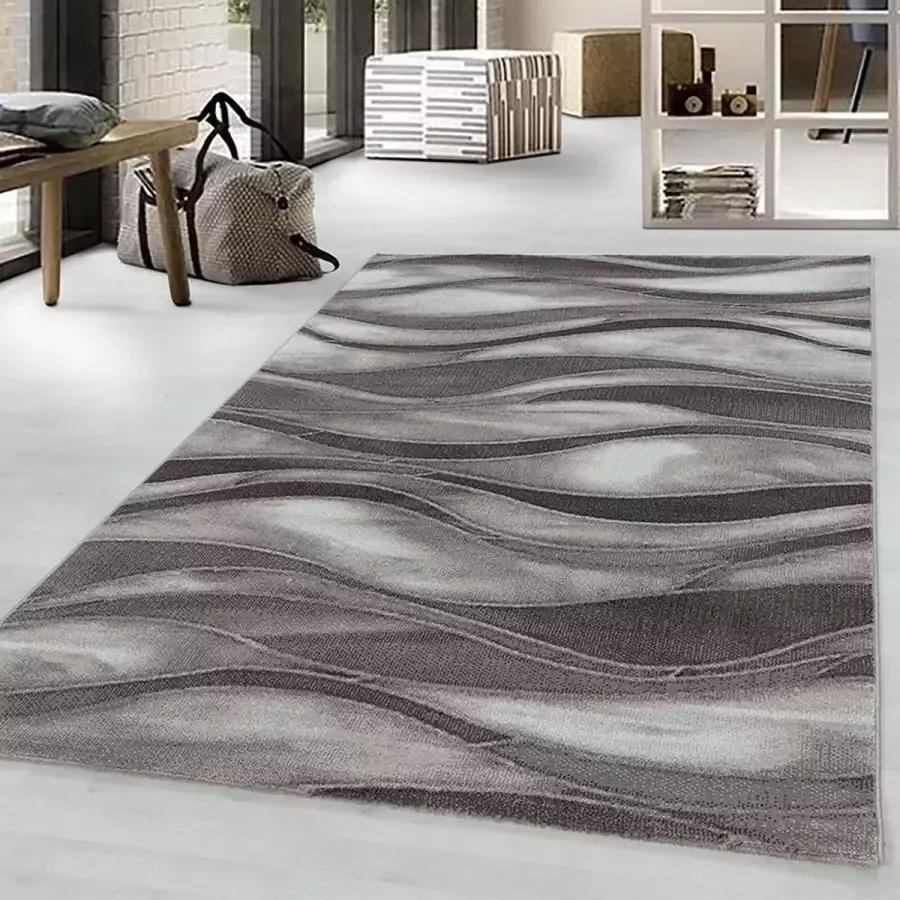 Adana Carpets Modern vloerkleed Streaky Current Bruin Beige 160x230cm