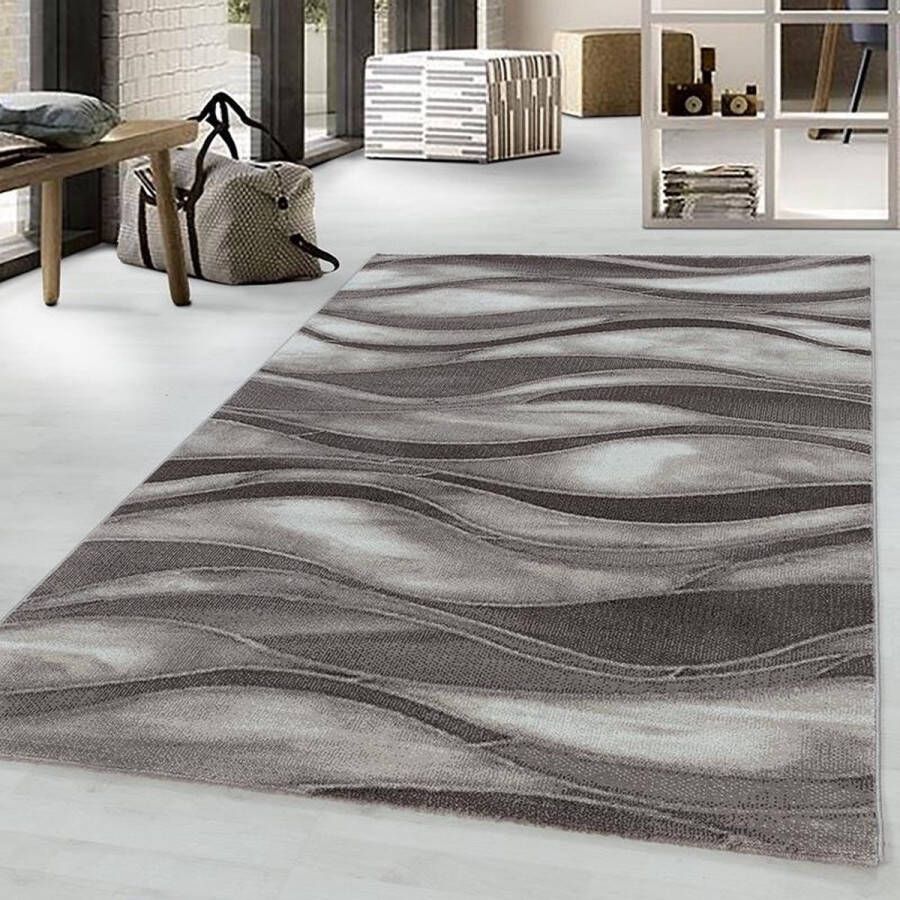 Adana Carpets Modern vloerkleed Streaky Current Bruin Beige 80x150cm