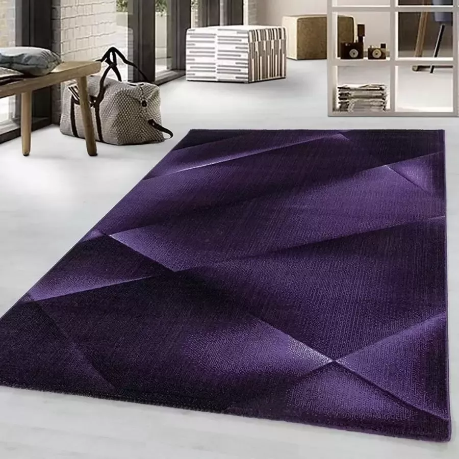 Adana Carpets Modern vloerkleed Streaky Design Paars 80x150cm