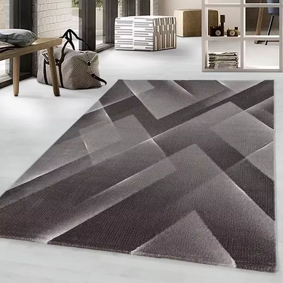 Adana Carpets Modern vloerkleed Streaky Lines Bruin 160x230cm