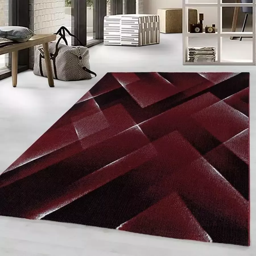 Adana Carpets Modern vloerkleed Streaky Lines Rood 140x200cm