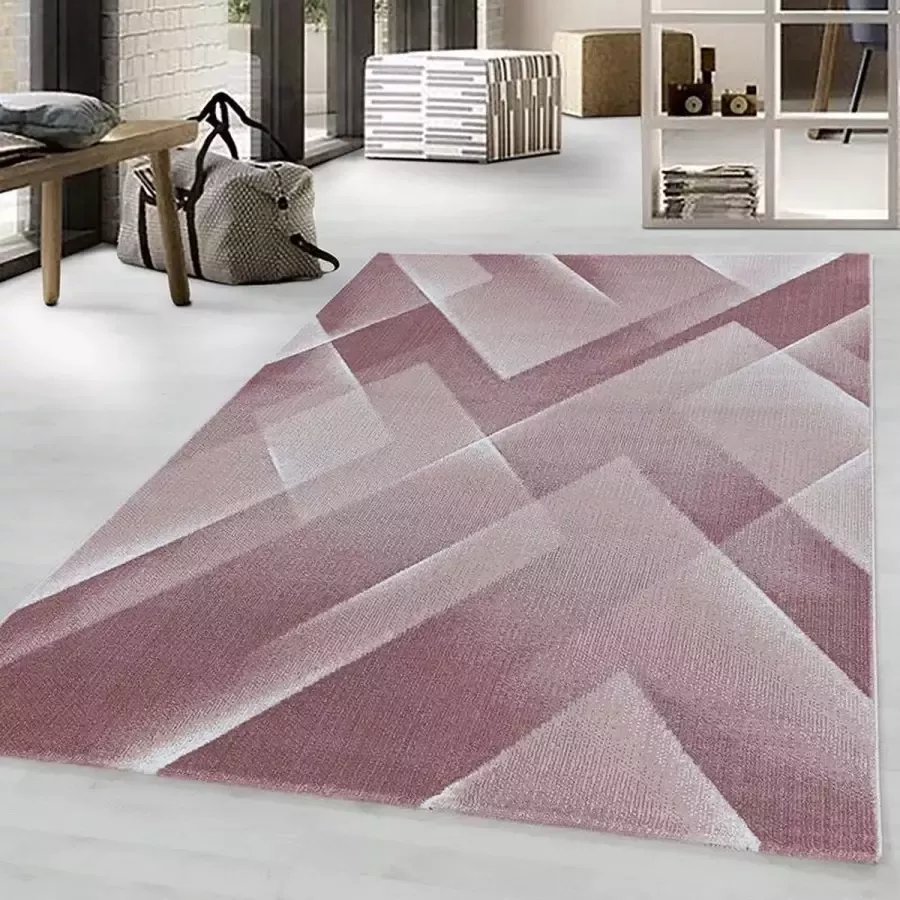 Adana Carpets Modern vloerkleed Streaky Lines Roze 120x170cm