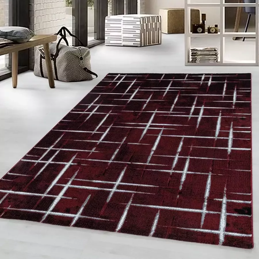 Adana Carpets Modern vloerkleed Streaky Skretch Rood Wit 200x290cm - Foto 2