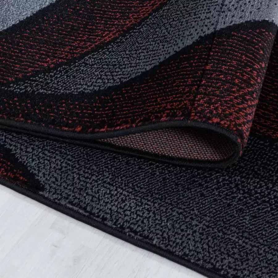 Adana Carpets Modern vloerkleed Streaky Waves Rood Zwart 160x230cm (3523)