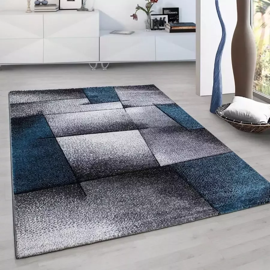 Adana Carpets Modern vloerkleed Tetris Turquoise 1720 120x170cm