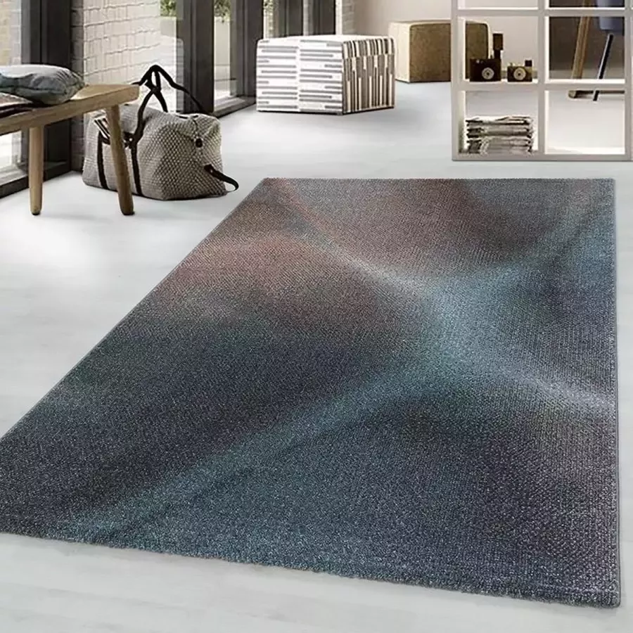 Adana Carpets Retro vloerkleed Stencil Light Blauw Antraciet 200x290cm