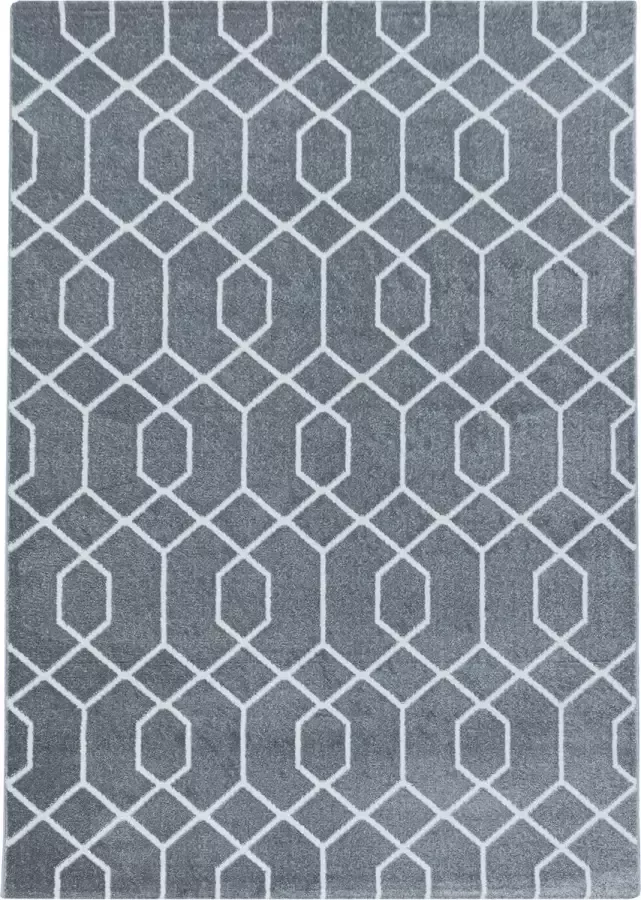 Adana Carpets Retro vloerkleed Stencil Pattern Grijs Wit 120x170cm - Foto 4