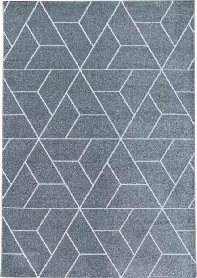 Adana Carpets Retro vloerkleed Stencil Triangle Blauw Wit 140x200cm - Foto 5