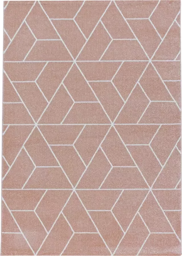 Adana Carpets Retro vloerkleed Stencil Triangle Grijs Wit 200x290cm - Foto 4