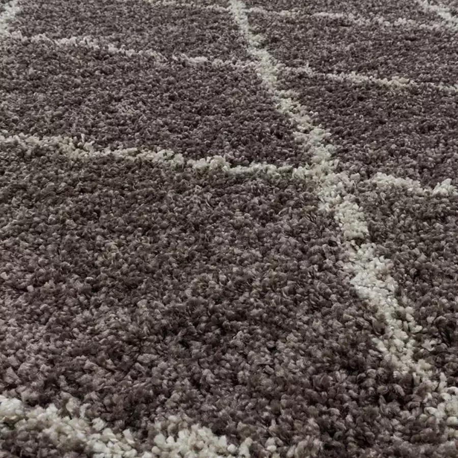 Adana Carpets Rond berber vloerkleed Agadir Lines Taupe Creme Ø 200cm - Foto 2