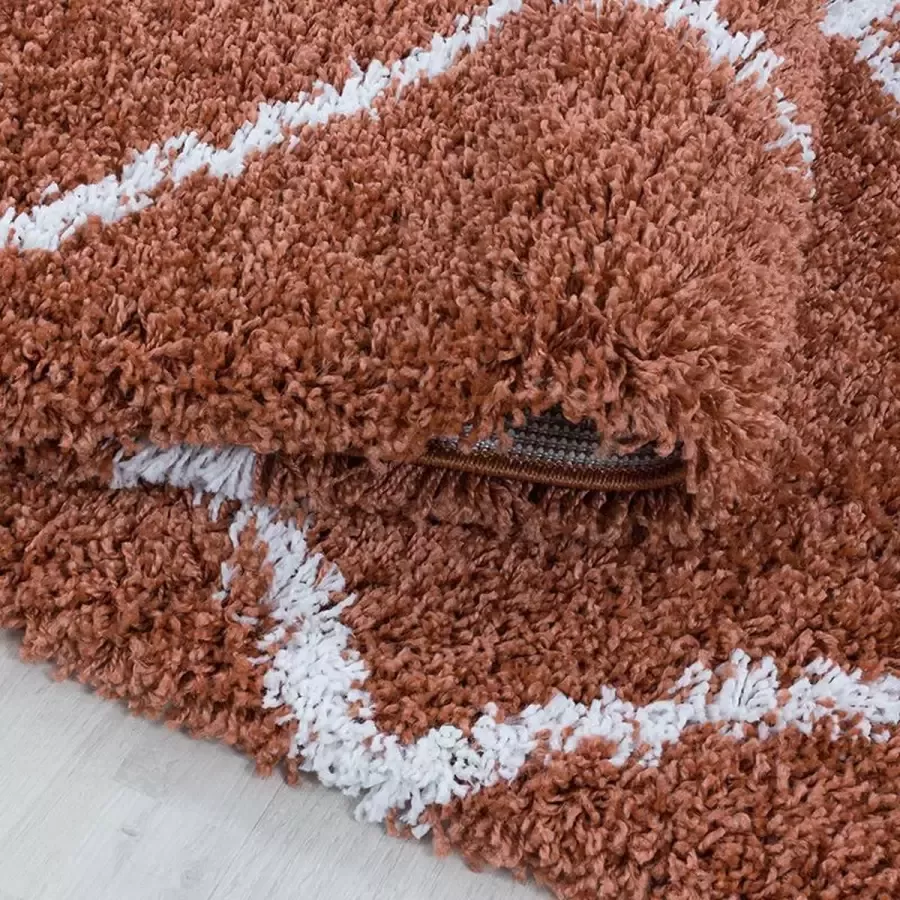 Adana Carpets Rond berber vloerkleed Agadir Lines Terra Creme Ø 160cm - Foto 3