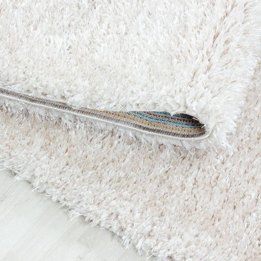 Adana Carpets Rond Hoogpolig vloerkleed Blushy Creme Wit Ø 160cm