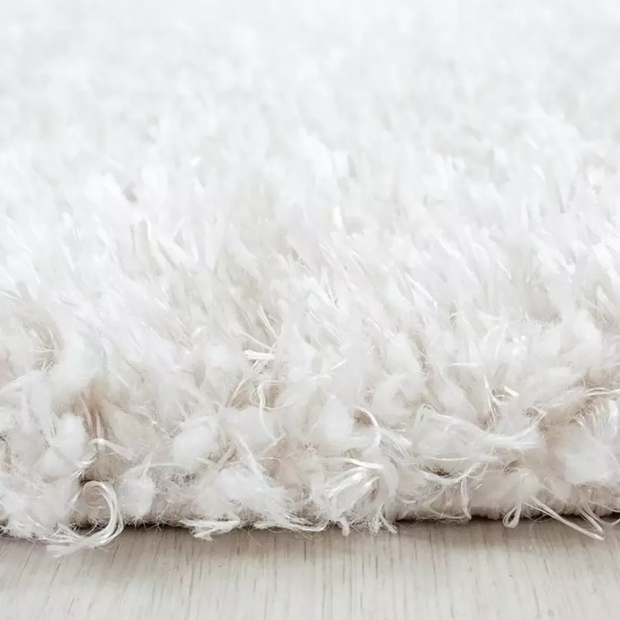 Adana Carpets Rond Hoogpolig vloerkleed Blushy Creme Wit Ø 160cm