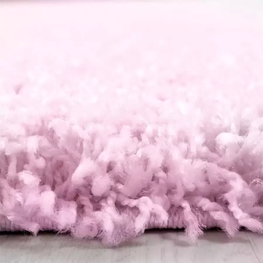 Adana Carpets Rond Hoogpolig vloerkleed Life Roze 80cm (1500)