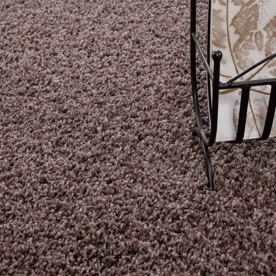 Adana Carpets Rond Hoogpolig vloerkleed Life Taupe 80cm (1500)