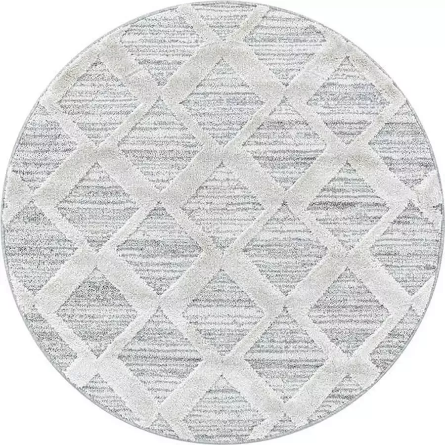 Adana Carpets Rond scandinavisch vloerkleed Pitea Diamond Grijs Ø 120cm - Foto 5