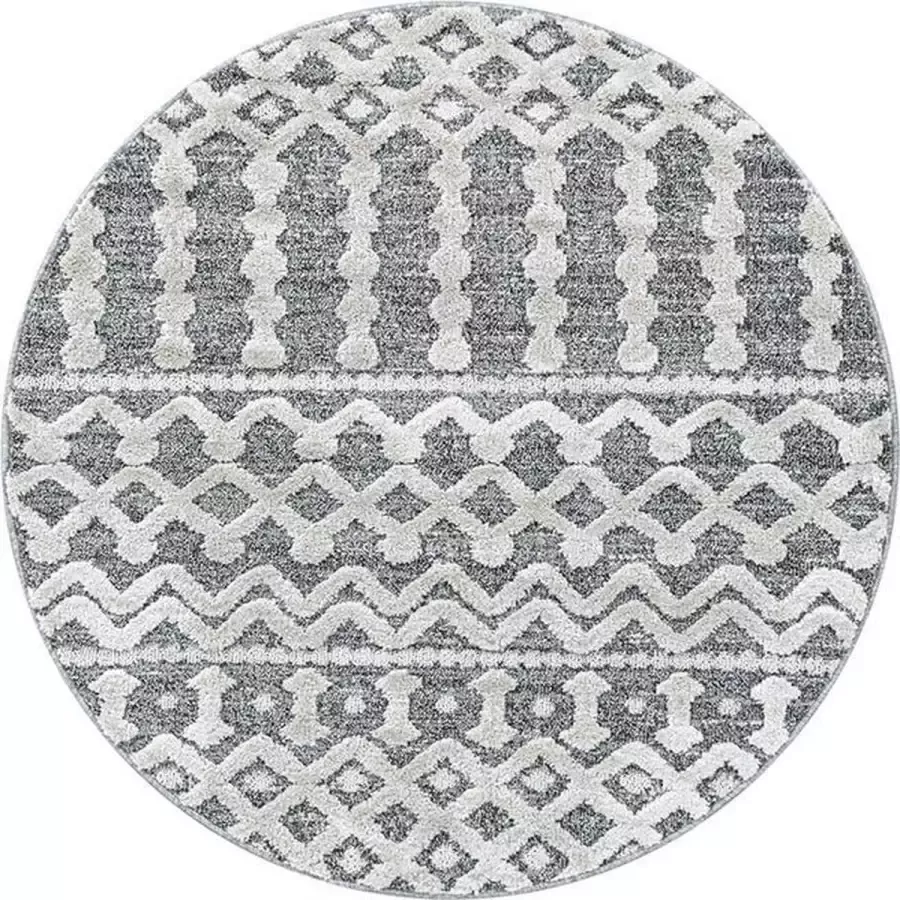 Adana Carpets Rond scandinavisch vloerkleed Pitea Knot Grijs Creme Ø 120cm - Foto 5