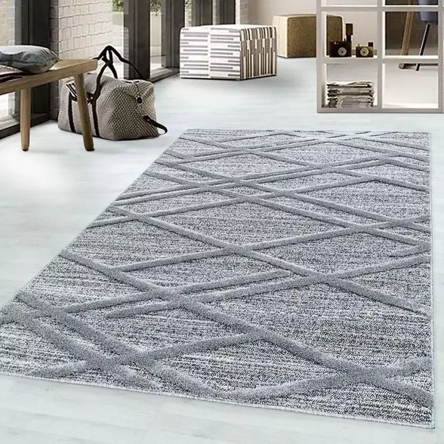 Adana Carpets Scandinavisch vloerkleed Pitea Double Grijs 120x170cm