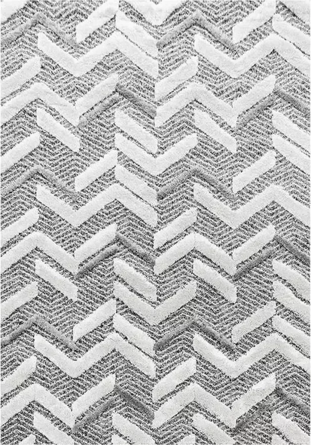 Adana Carpets Scandinavisch vloerkleed Pitea Panel Grijs Creme 280x370cm - Foto 9