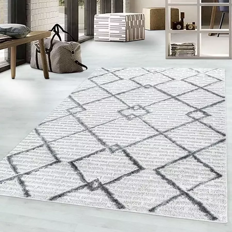 Adana Carpets Scandinavisch vloerkleed Pitea Strangle Creme 140x200cm