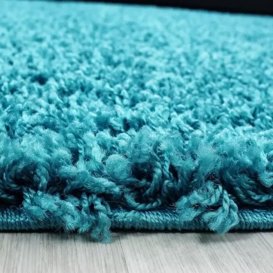 Adana Carpets Vloerkleed Life Shaggy Turquoise (1 20x1 20 Rond) Cm (1500)