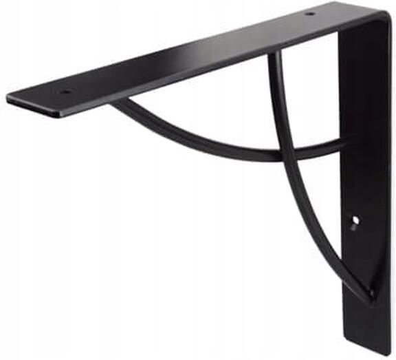 ADGO Plankdrager Zwart Metaal – Ophangbeugel voor Wandplank Wandsteun Plankhouder – Industrieel Design – 18 x 18 cm