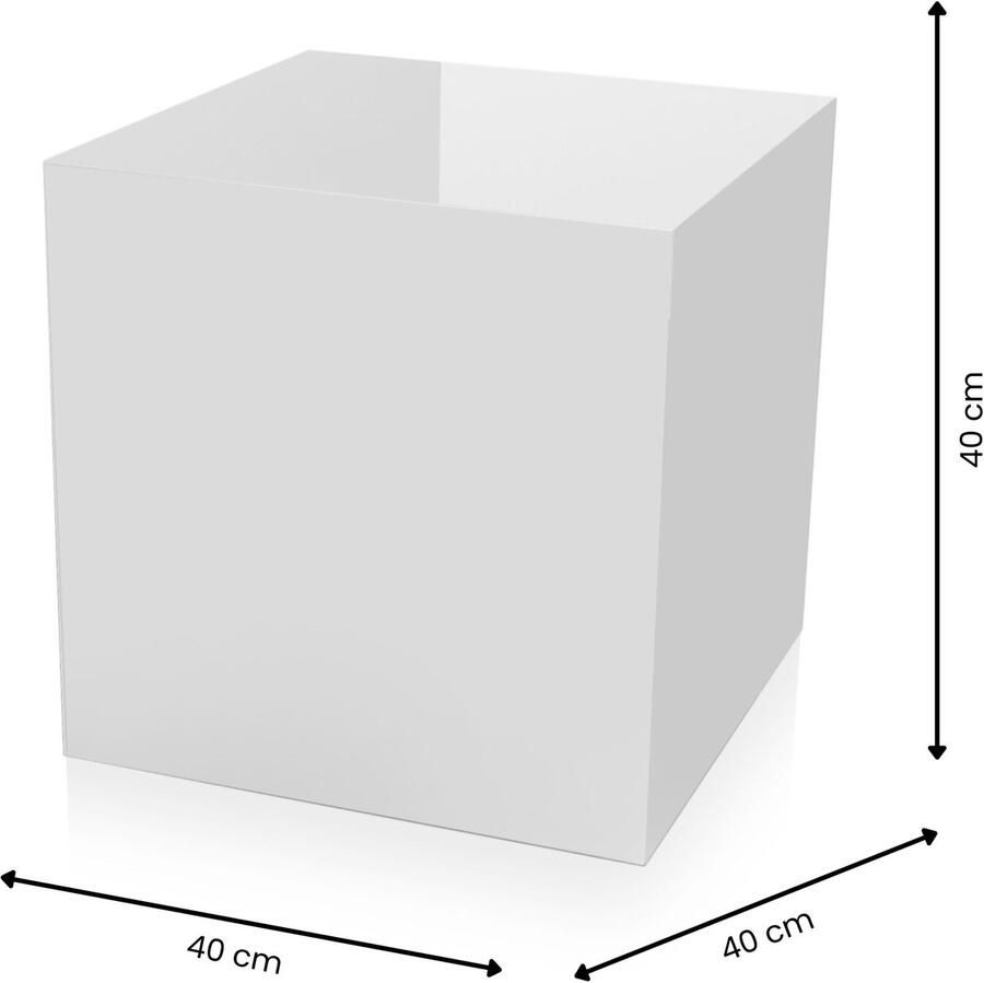 ADM 'Cubo Gioco' Side Table in Glossy Methacrylate Backprinted Multicolour H40 cm