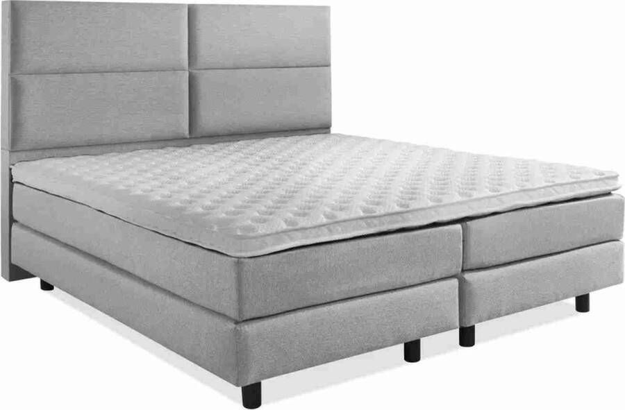 Adore Slaapcomfort Adore Boxspring Rhodos Pocketvering Luxe Complete Set Grijs 140 x 220 cm