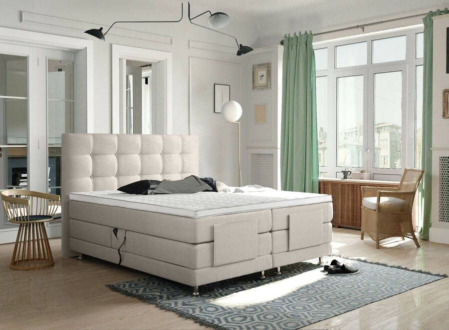Adore Slaapcomfort Adore Dream Elektische Boxspring Arizona 1.0 160x200 Beige Hybrid top